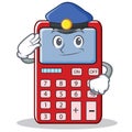 Police cute calculator character cartoon