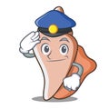 Police cute shell character cartoon