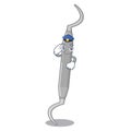 Police dental pick isolated with the cartoon