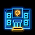 Police Department Build neon glow icon illustration Royalty Free Stock Photo