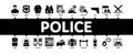 Police Department Minimal Infographic Banner Vector