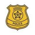 Police detective badge color icon