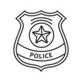 Police detective badge linear icon