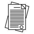 Police documents icon, outline style