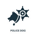 Police Dog icon. Simple element from police collection. Creative Police Dog icon for web design, templates, infographics and more Royalty Free Stock Photo