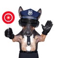 Police dog motorbike Royalty Free Stock Photo