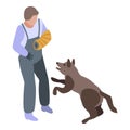 Police dog training icon, isometric style Royalty Free Stock Photo
