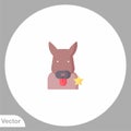 Police dog vector icon sign symbol