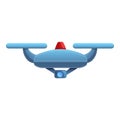 Police drone icon, cartoon style