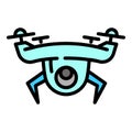 Police drone icon, outline style