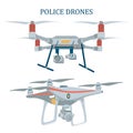 Police drones, unmanned aerial vehicles, two types