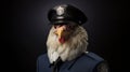 Police Bird: A Hyperrealistic Portrait Of Irony And Humor Royalty Free Stock Photo