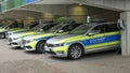 Police electric car, electric patrol car, charging at the charging station