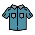 Police equipment shirt icon outline vector. Badge security Royalty Free Stock Photo