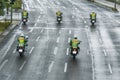 Police escort with motorbikes Royalty Free Stock Photo