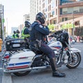 Police escorts on motorbikes oversees the order