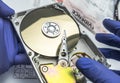 Police expert examines hard drive in search of evidence