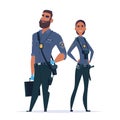 Police expert officer couple in the uniform. Police characters. Public safety officers. Guardians of law and order