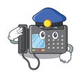 Police fax machine isolated in the mascot Royalty Free Stock Photo