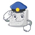 Police feta cheese character cartoon