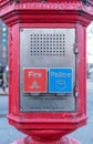 Police & Fire Department call box, alarm box, Gamewell box, close-up, Manhattan, New York City, NY Royalty Free Stock Photo