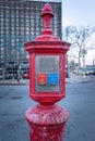 Police & Fire Department call box, alarm box, Gamewell box, Manhattan, New York City, NY Royalty Free Stock Photo