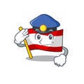 Police flag austria isolated with the mascot