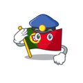 Police flag portugal character in shape cartoon