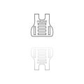 Police flak jacket or bulletproof vest icon flat