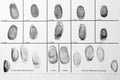 Police form with fingerprints, top view. Royalty Free Stock Photo