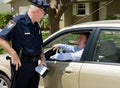 Police - Friendly Traffic Stop Royalty Free Stock Photo