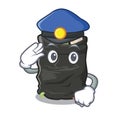 Police grabage bag isolated with the mascot