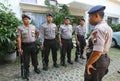 Police guard the President's home