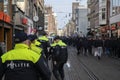 Police Guarding FC Union Berlin Football Supporters At Amsterdam The Netherlands 16-2-2023