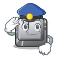 Police H button installed in cartoon game Royalty Free Stock Photo