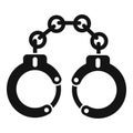 Police handcuffs icon, simple style