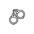 Police handcuffs line icon