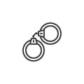 Police handcuffs line icon