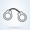 Police Handcuffs Line icon. Outline Vector illustration