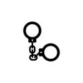 Police Handcuffs, Shackle, Arrest Flat Vector Icon