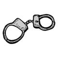 Police handcuffs vector icon. filled flat sign for mobile concept and web design