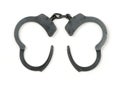 Police handcuffs on a white background