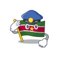 Police happy flag suriname with the cartoon