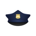 Police hat. Policeman hat. Officer hat. Uniform. Occupation. Vector icon illustration. Royalty Free Stock Photo