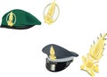 Police hat financier basque green hat with visor