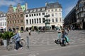 Police health corona virus warning for tourists in Copenhagen