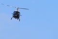 Los Angeles Police Helicopter In Flight Over a Traffic Stop Royalty Free Stock Photo