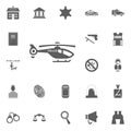 Police helicopter icon. Police and juctice icon set. Royalty Free Stock Photo