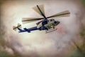 Police helicopter monitoring bush fire