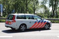 Police of highway patrol in action after collision on Motorway A20 at Nieuwerkerk aan den IJssel in the Netherlands